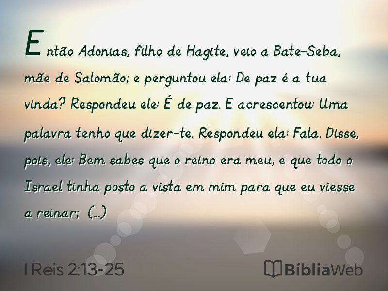 I Reis 2:13-25 em imagem para compartilhar