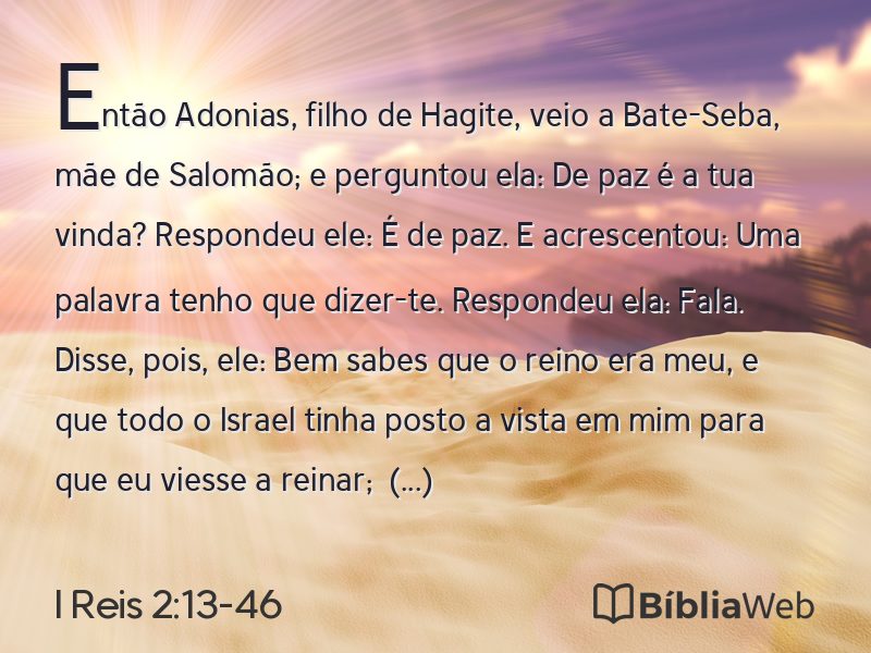 I Reis 2:13-46 em imagem para compartilhar