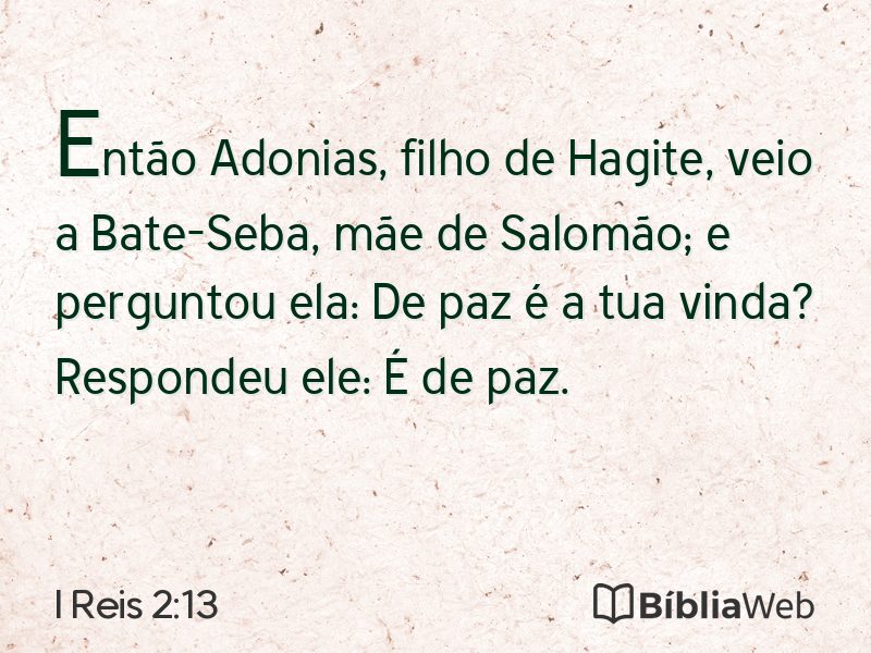 I Reis 2:13 em imagem para compartilhar