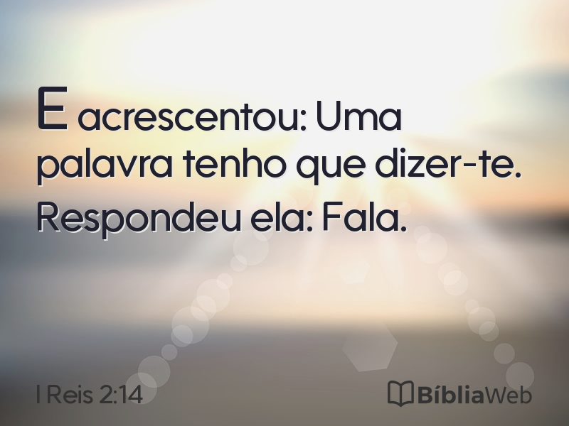 I Reis 2:14 em imagem para compartilhar