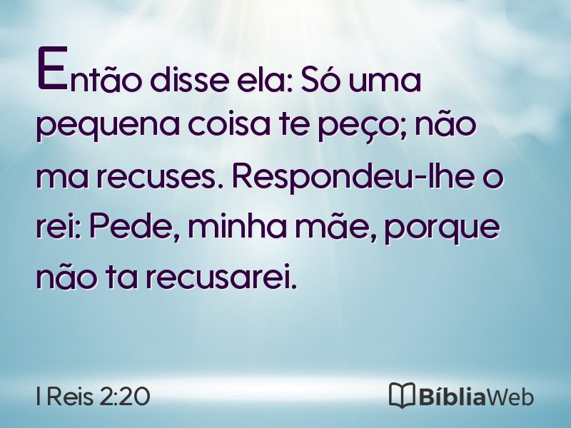 I Reis 2:20 em imagem para compartilhar