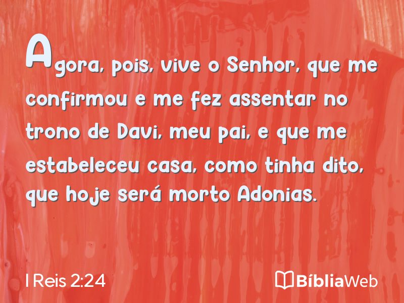 I Reis 2:24 em imagem para compartilhar