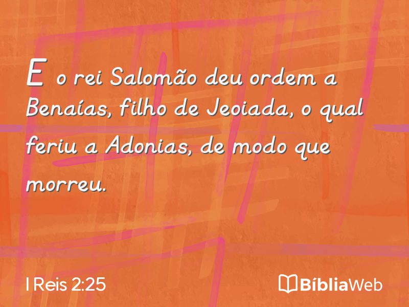 I Reis 2:25 em imagem para compartilhar