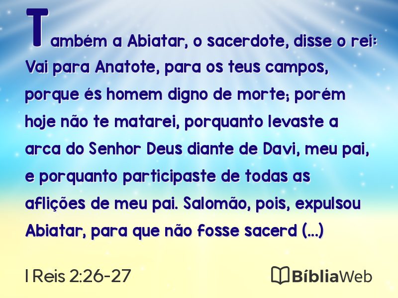 I Reis 2:26-27 em imagem para compartilhar