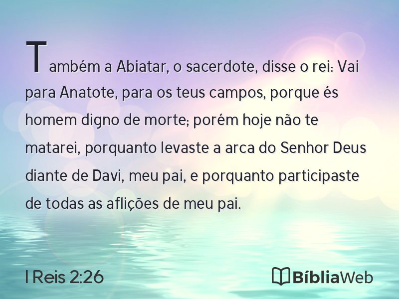 I Reis 2:26 em imagem para compartilhar