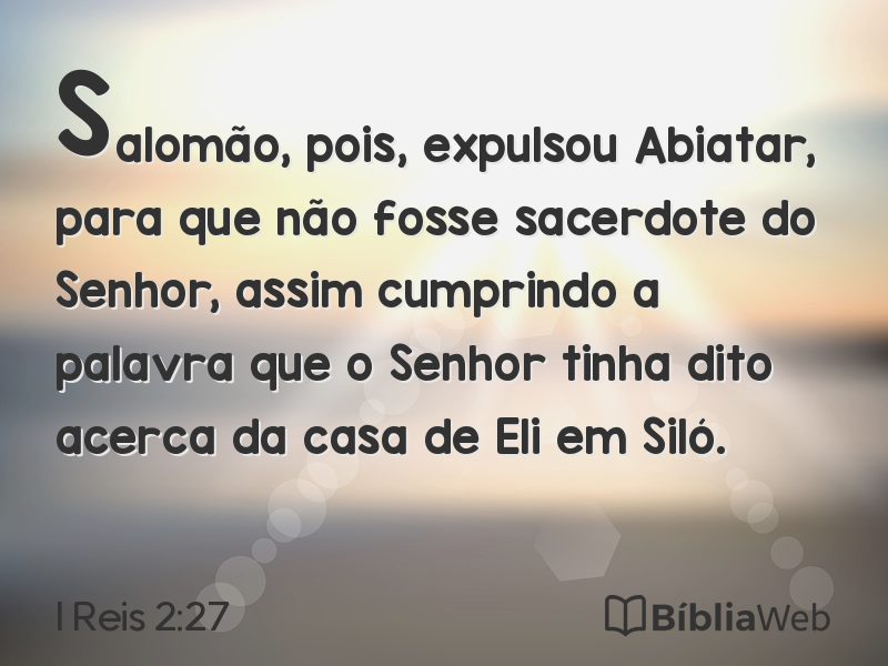 I Reis 2:27 em imagem para compartilhar