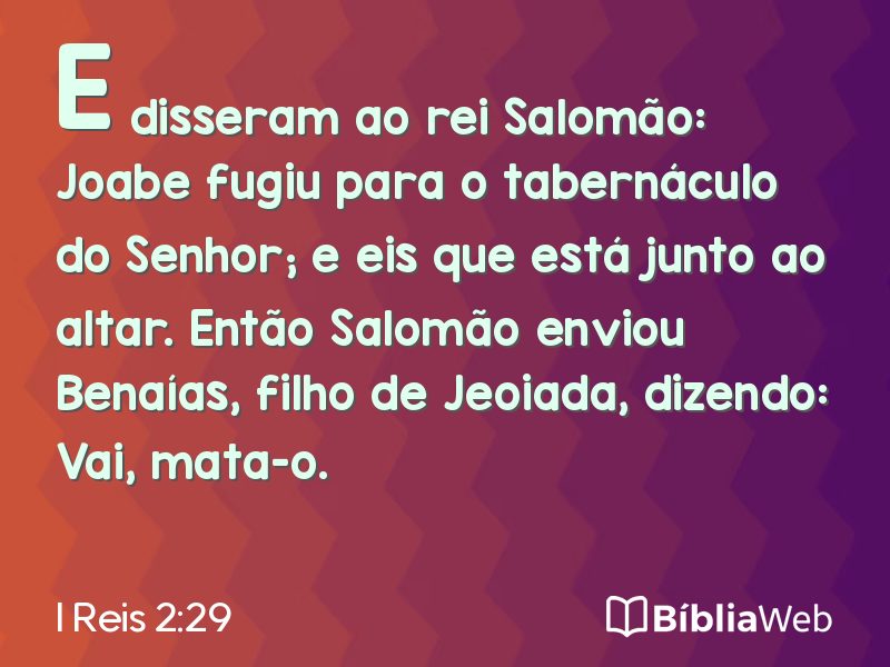 I Reis 2:29 em imagem para compartilhar
