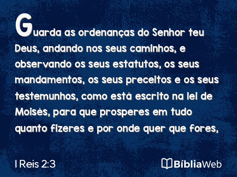 I Reis 2:3 em imagem para compartilhar