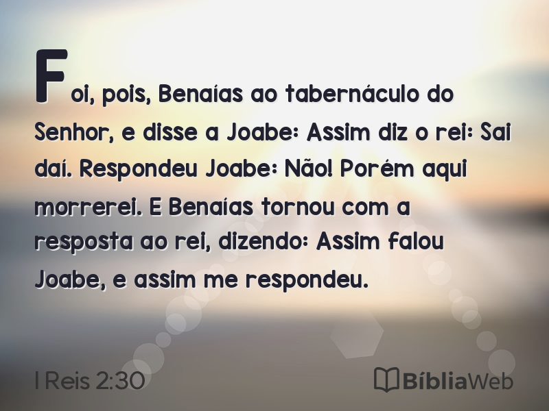 I Reis 2:30 em imagem para compartilhar