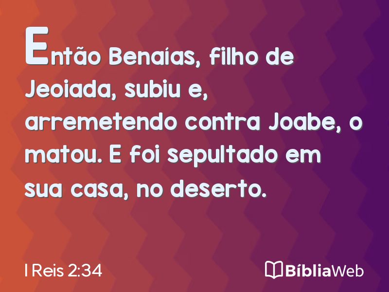 I Reis 2:34 em imagem para compartilhar