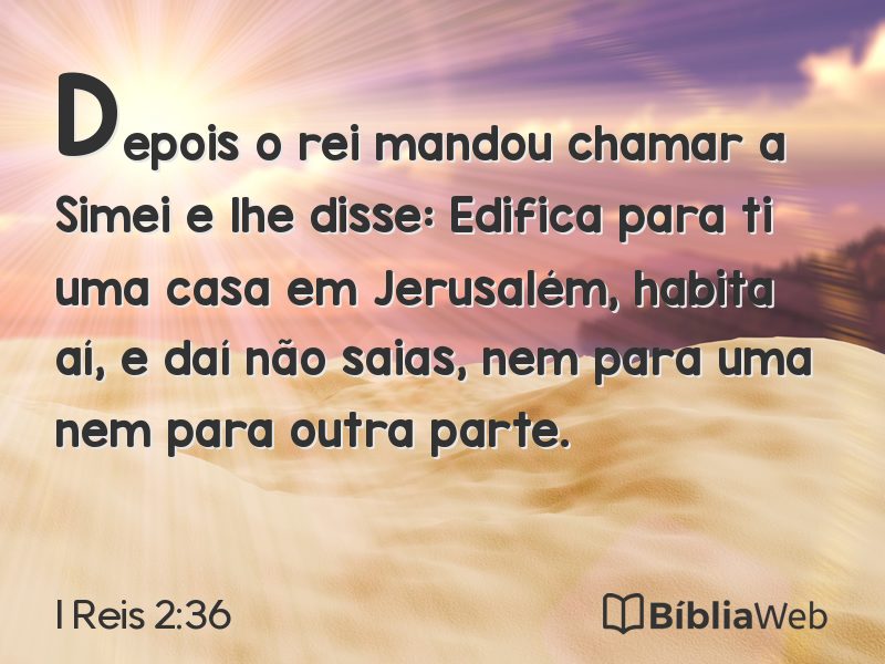 I Reis 2:36 em imagem para compartilhar