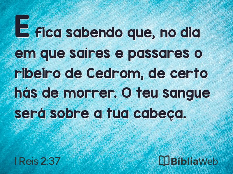 I Reis 2:37 em imagem para compartilhar