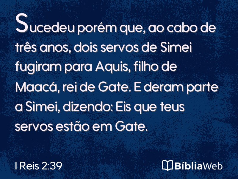 I Reis 2:39 em imagem para compartilhar