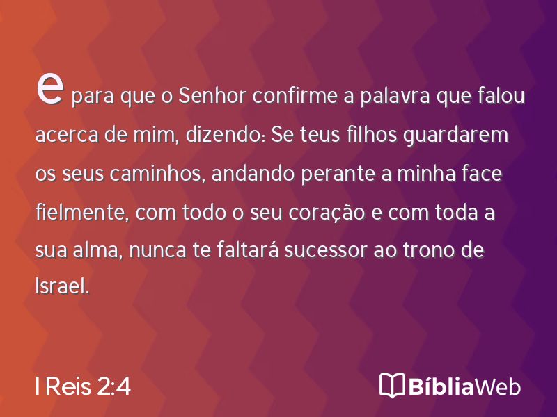 I Reis 2:4 em imagem para compartilhar