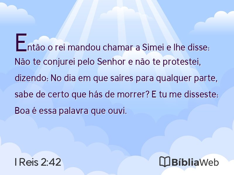 I Reis 2:42 em imagem para compartilhar