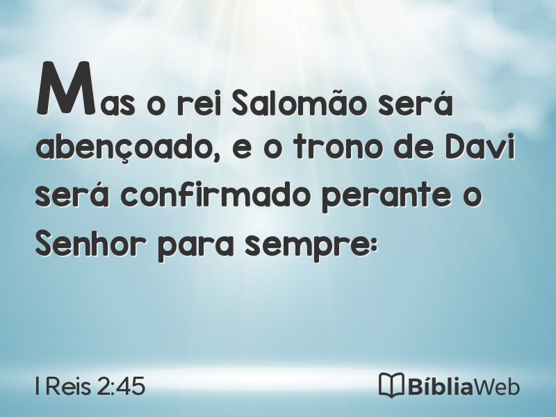 I Reis 2:45 em imagem para compartilhar