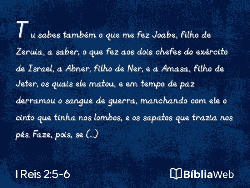 I Reis 2:5-6 em imagem para compartilhar