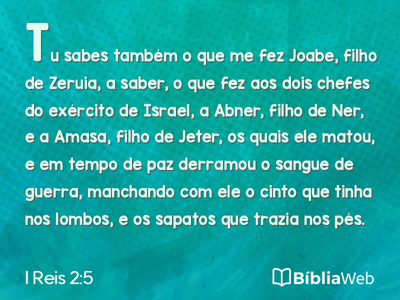 I Reis 2:5 em imagem para compartilhar