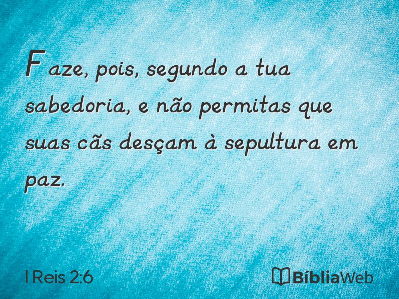 I Reis 2:6 em imagem para compartilhar