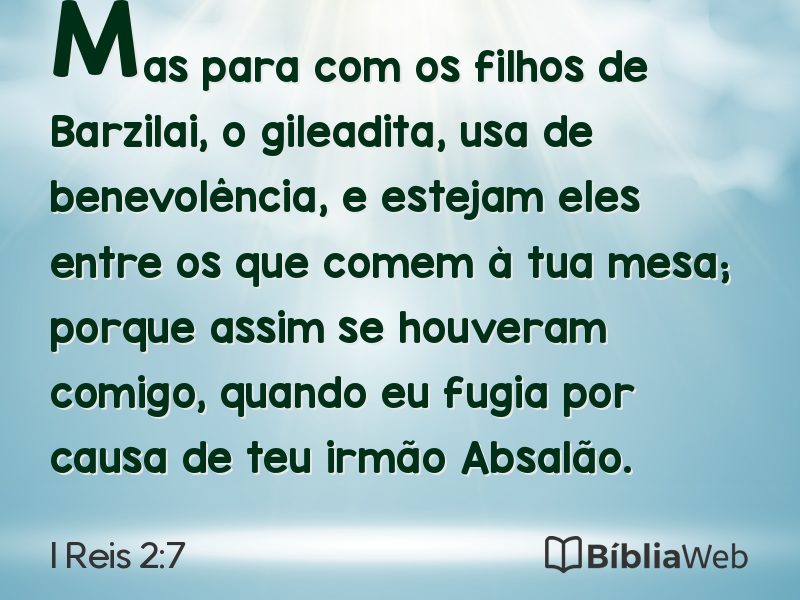 I Reis 2:7 em imagem para compartilhar