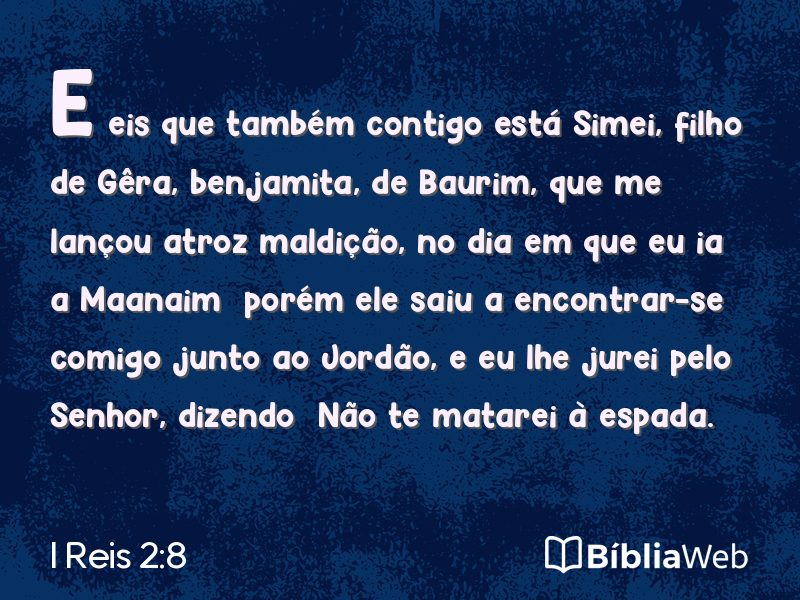 I Reis 2:8 em imagem para compartilhar