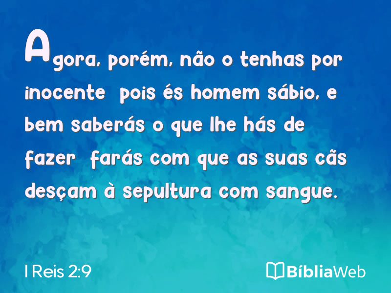 I Reis 2:9 em imagem para compartilhar
