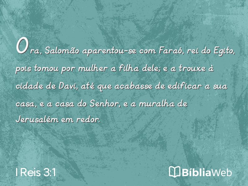 I Reis 3:1 em imagem para compartilhar