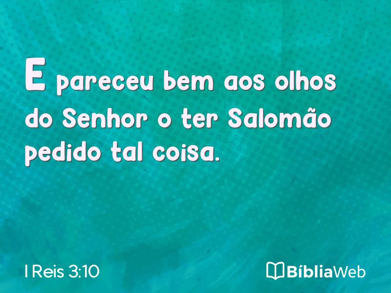 I Reis 3:10 em imagem para compartilhar