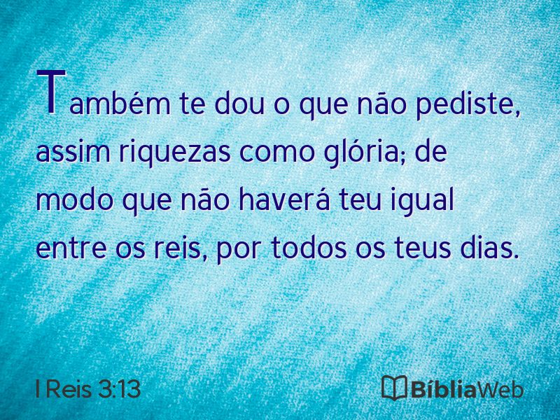 I Reis 3:13 em imagem para compartilhar