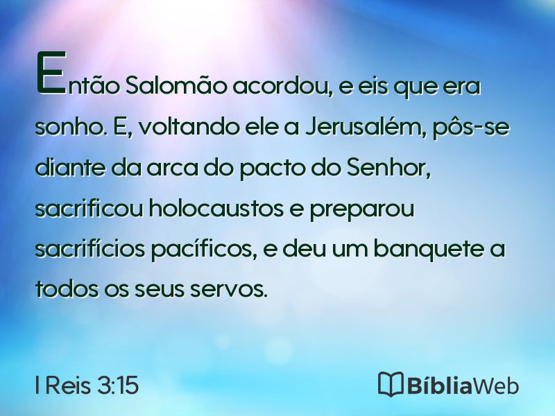 I Reis 3:15 em imagem para compartilhar