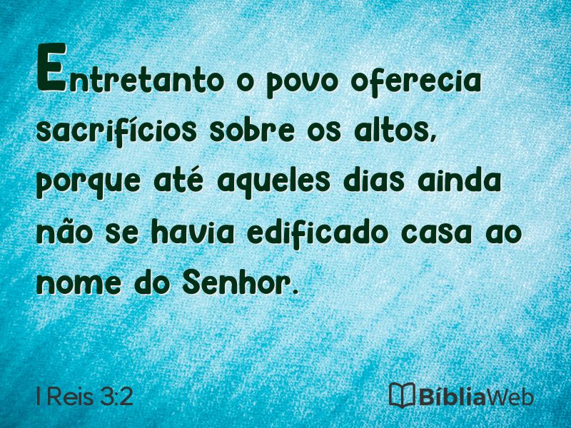 I Reis 3:2 em imagem para compartilhar