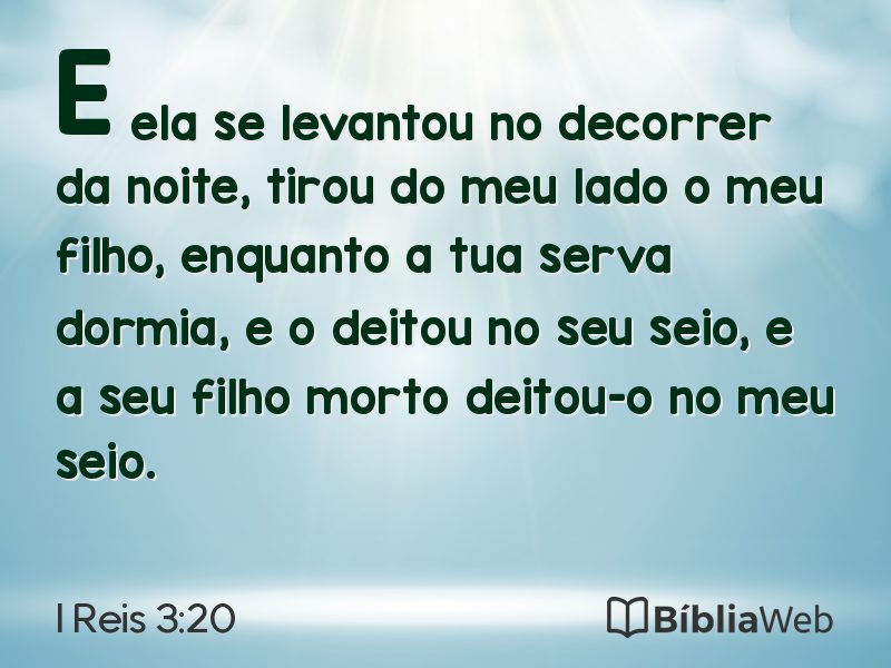 I Reis 3:20 em imagem para compartilhar