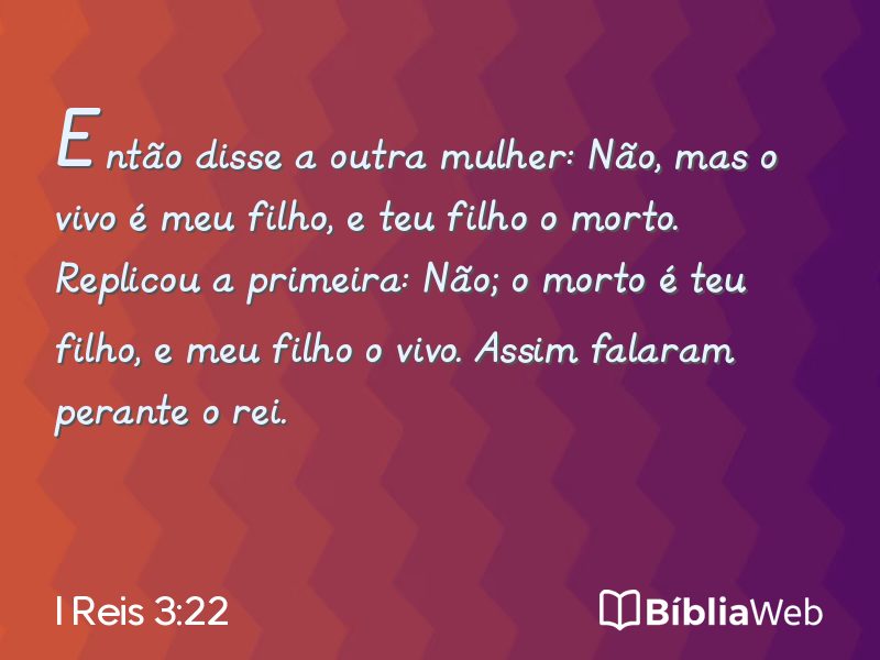 I Reis 3:22 em imagem para compartilhar
