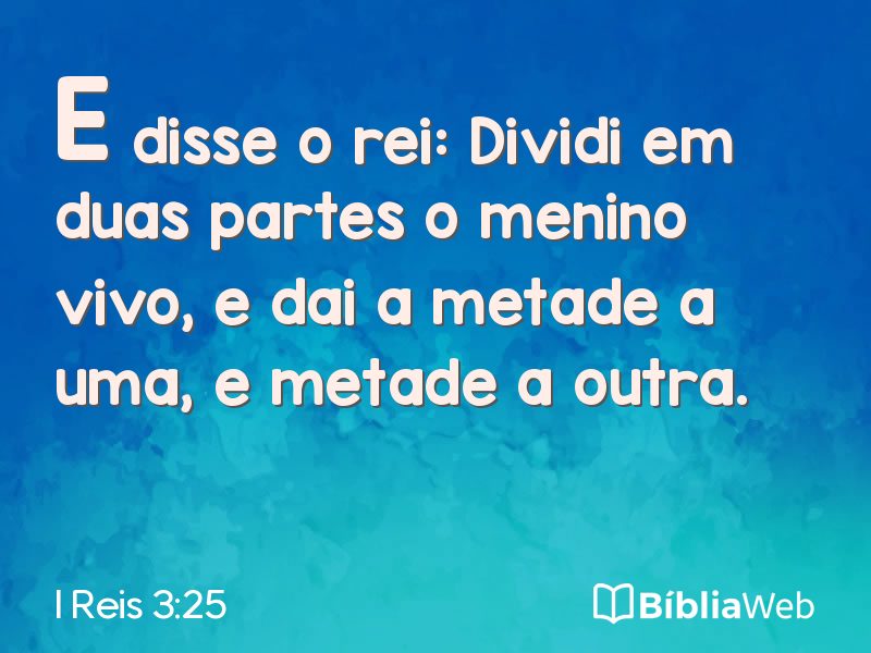 I Reis 3:25 em imagem para compartilhar