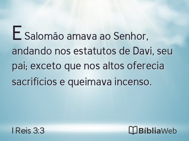 I Reis 3:3 em imagem para compartilhar