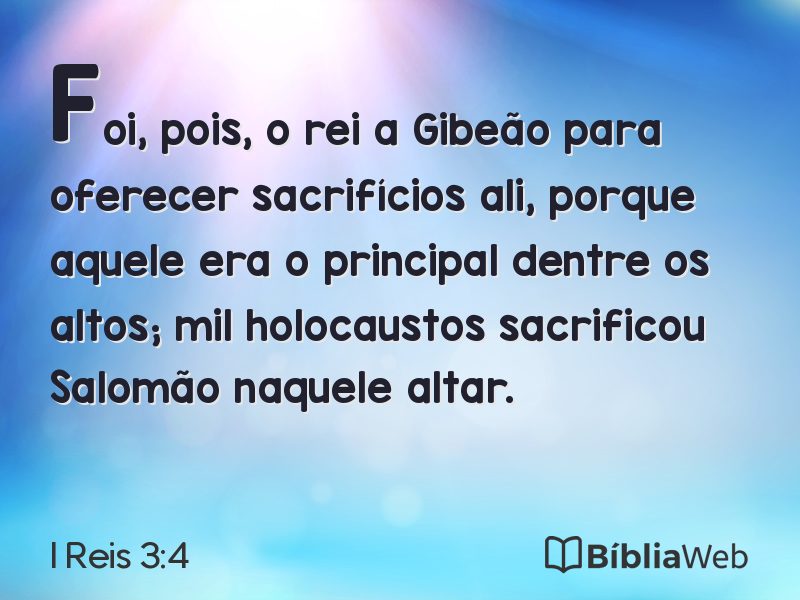 I Reis 3:4 em imagem para compartilhar