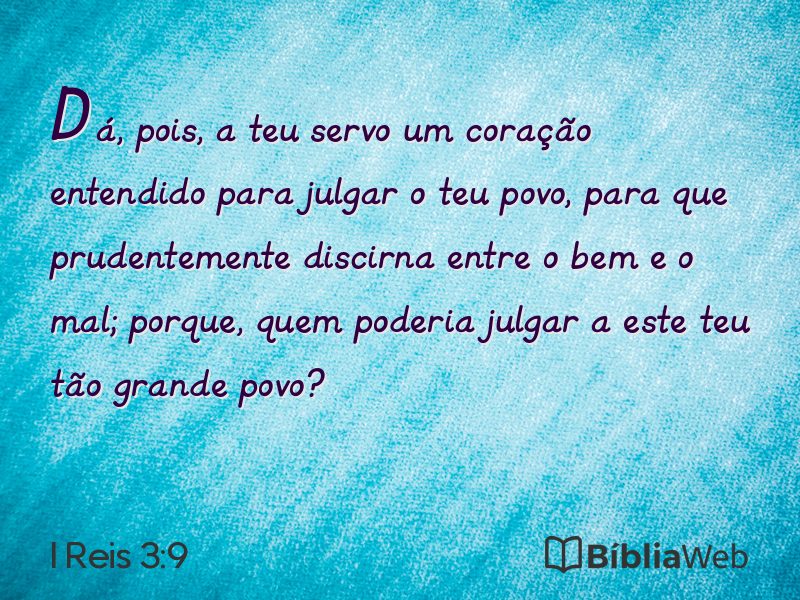 I Reis 3:9 em imagem para compartilhar