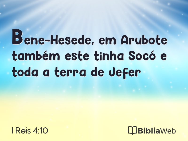I Reis 4:10 em imagem para compartilhar