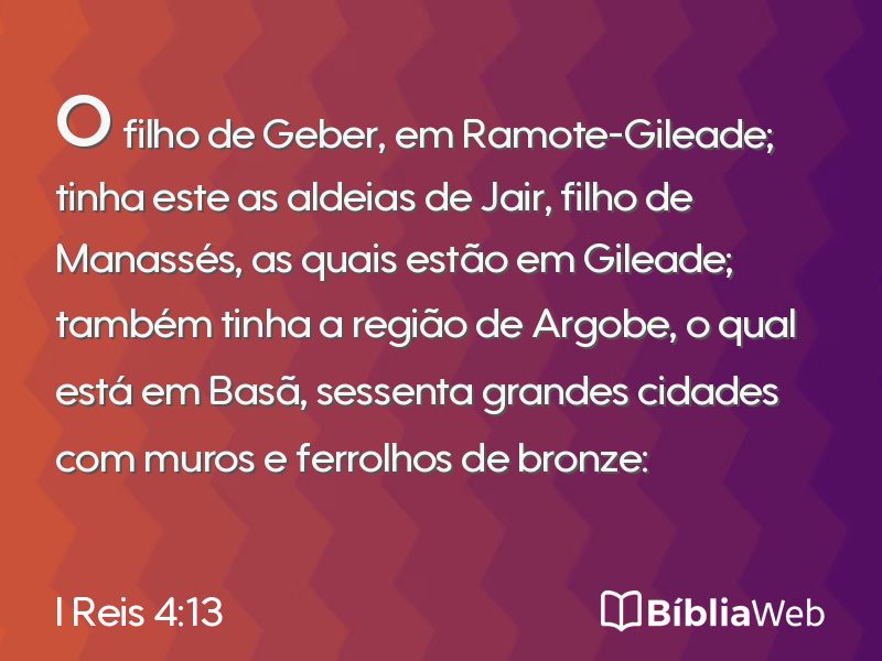 I Reis 4:13 em imagem para compartilhar