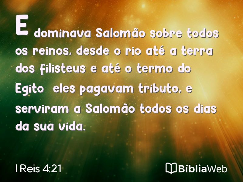 I Reis 4:21 em imagem para compartilhar