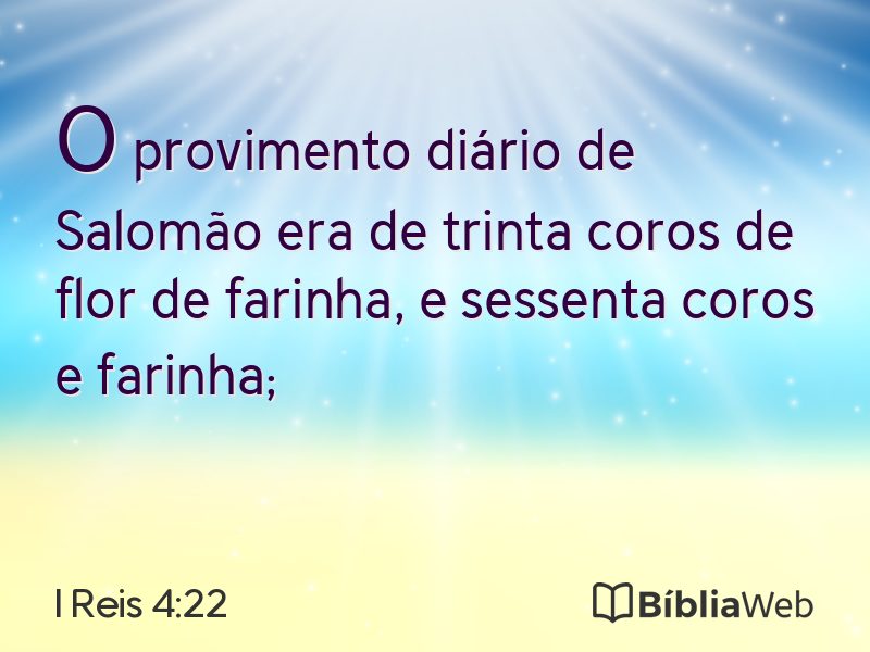 I Reis 4:22 em imagem para compartilhar