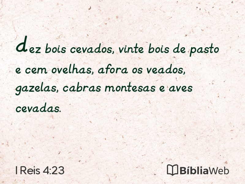 I Reis 4:23 em imagem para compartilhar