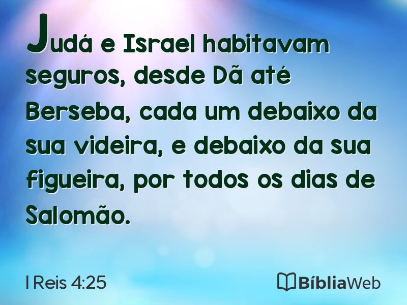I Reis 4:25 em imagem para compartilhar