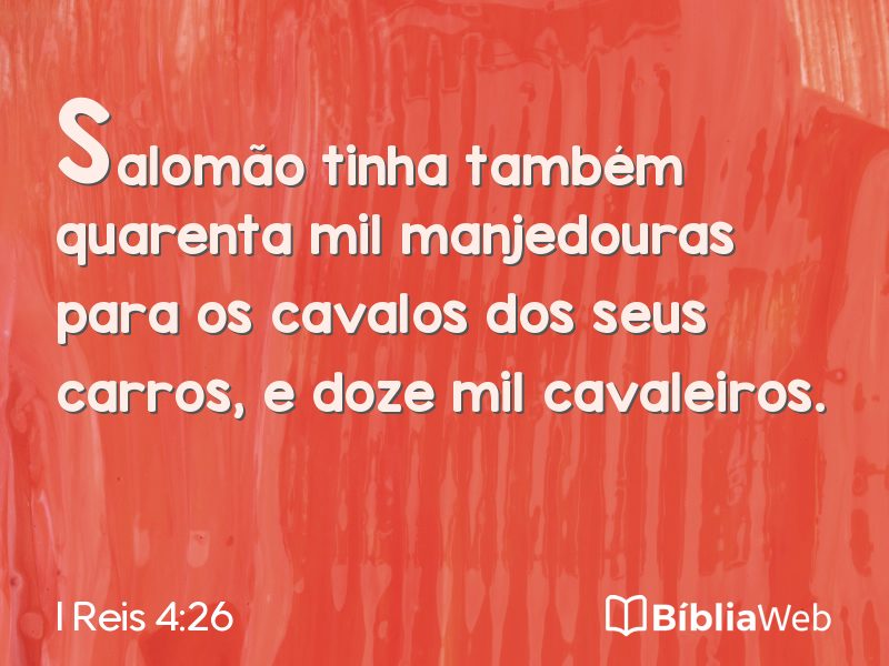 I Reis 4:26 em imagem para compartilhar