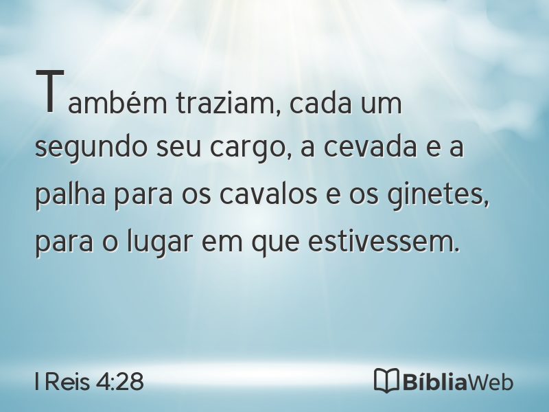 I Reis 4:28 em imagem para compartilhar