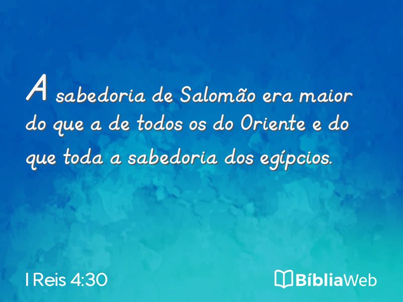 I Reis 4:30 em imagem para compartilhar