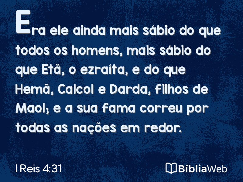 I Reis 4:31 em imagem para compartilhar