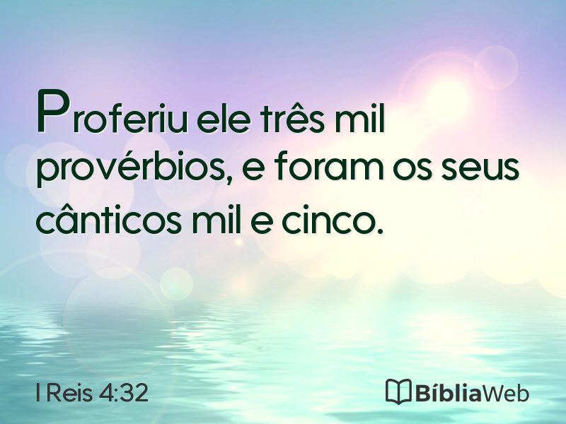 I Reis 4:32 em imagem para compartilhar