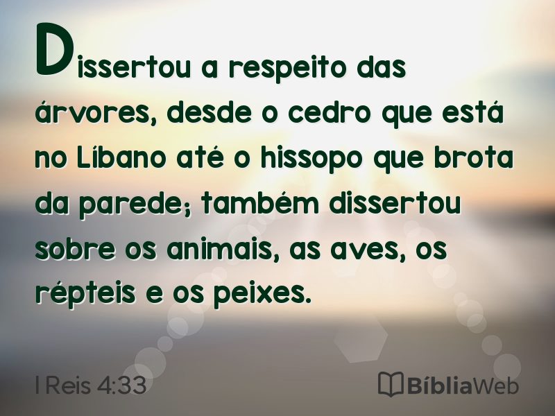 I Reis 4:33 em imagem para compartilhar
