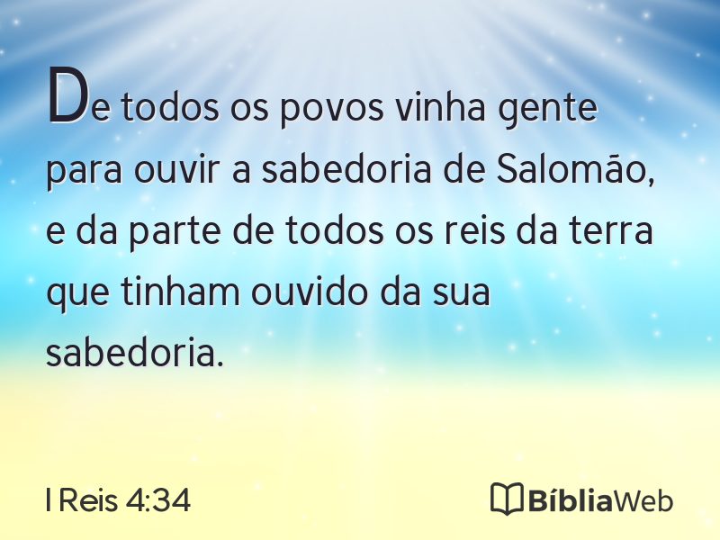 I Reis 4:34 em imagem para compartilhar